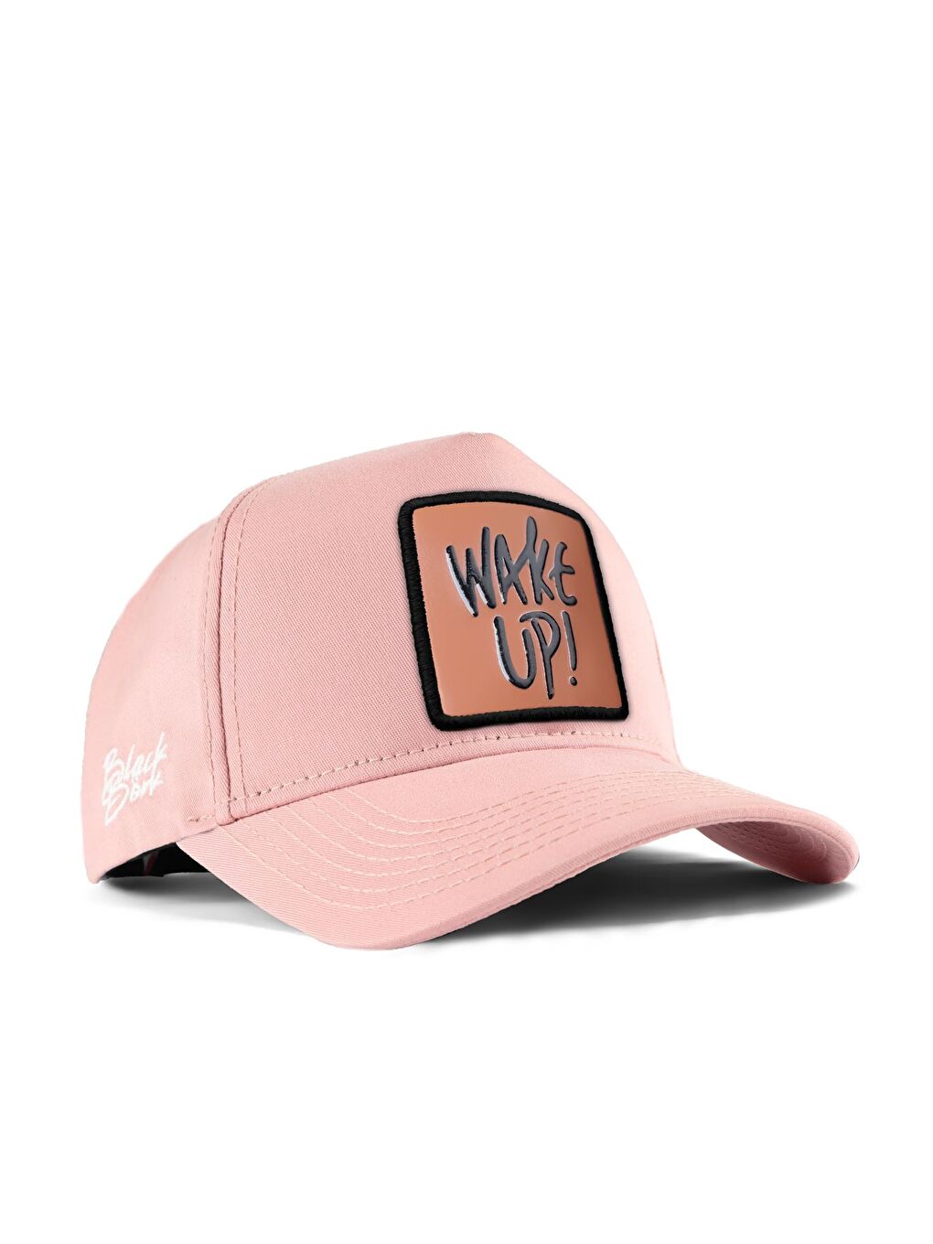 Pembe Wake Up Logolu Somon Beyzbol Şapka