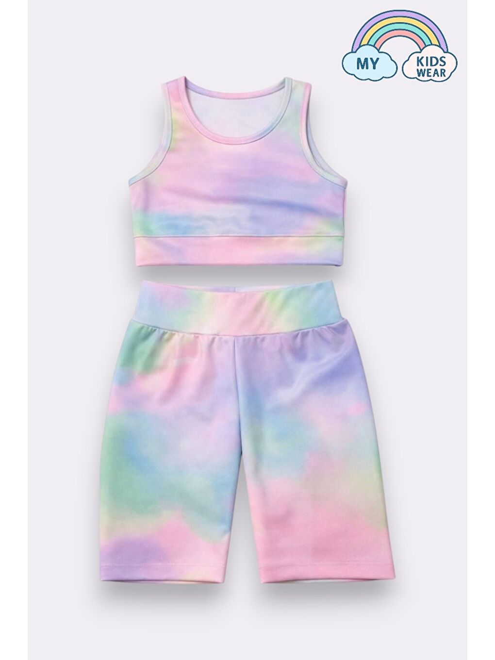 Gri Kız Çocuk Çok Amaçlı Batik Desenli Mayo & Spor Takımı 12434