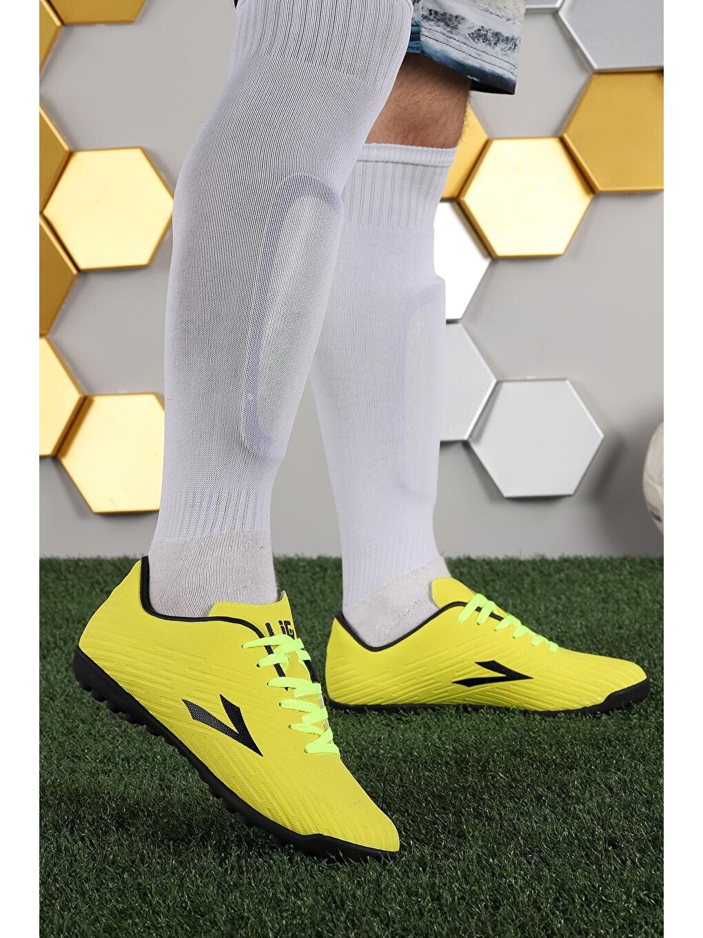 Sarı Aras HM Halı Saha Erkek Spor Futbol Ayakkabısı