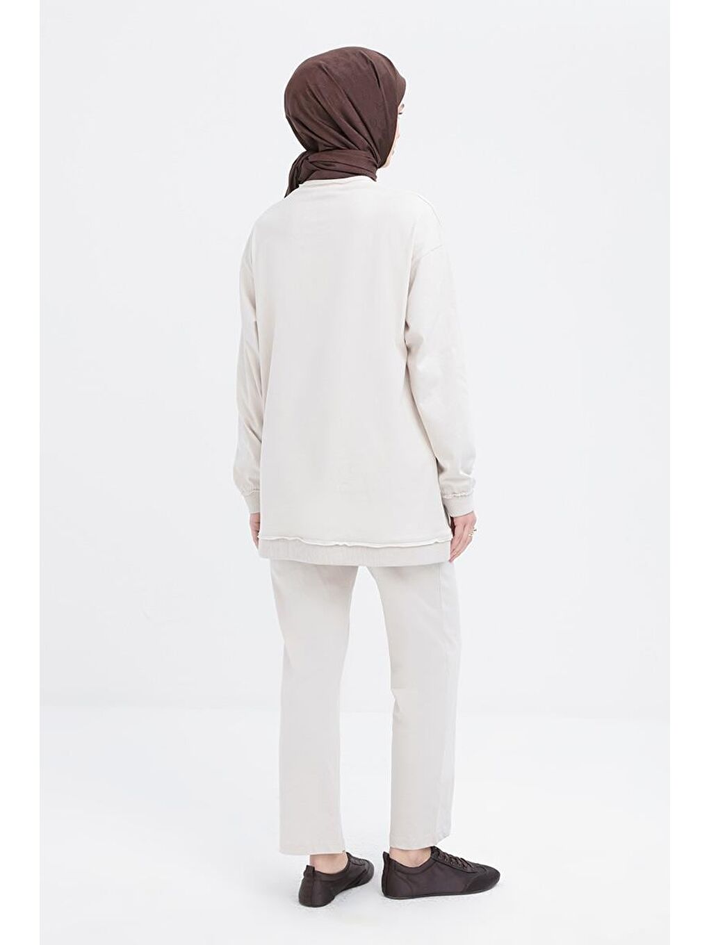 Bej Taş-Pis Dikişli Eşofman Takımı-3