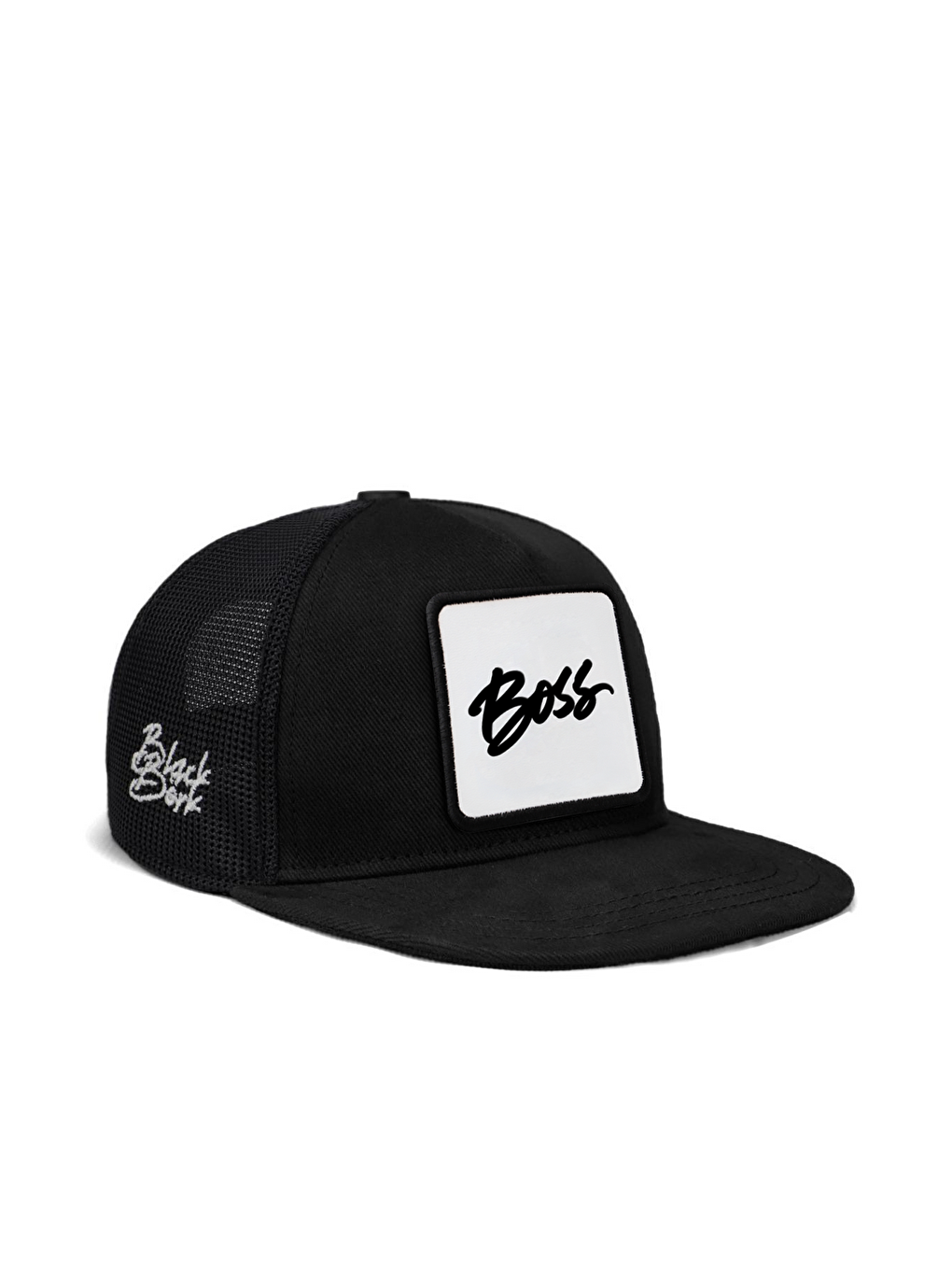 Hip Hop Kids Boss Logolu Siyah Çocuk Trucker Şapka