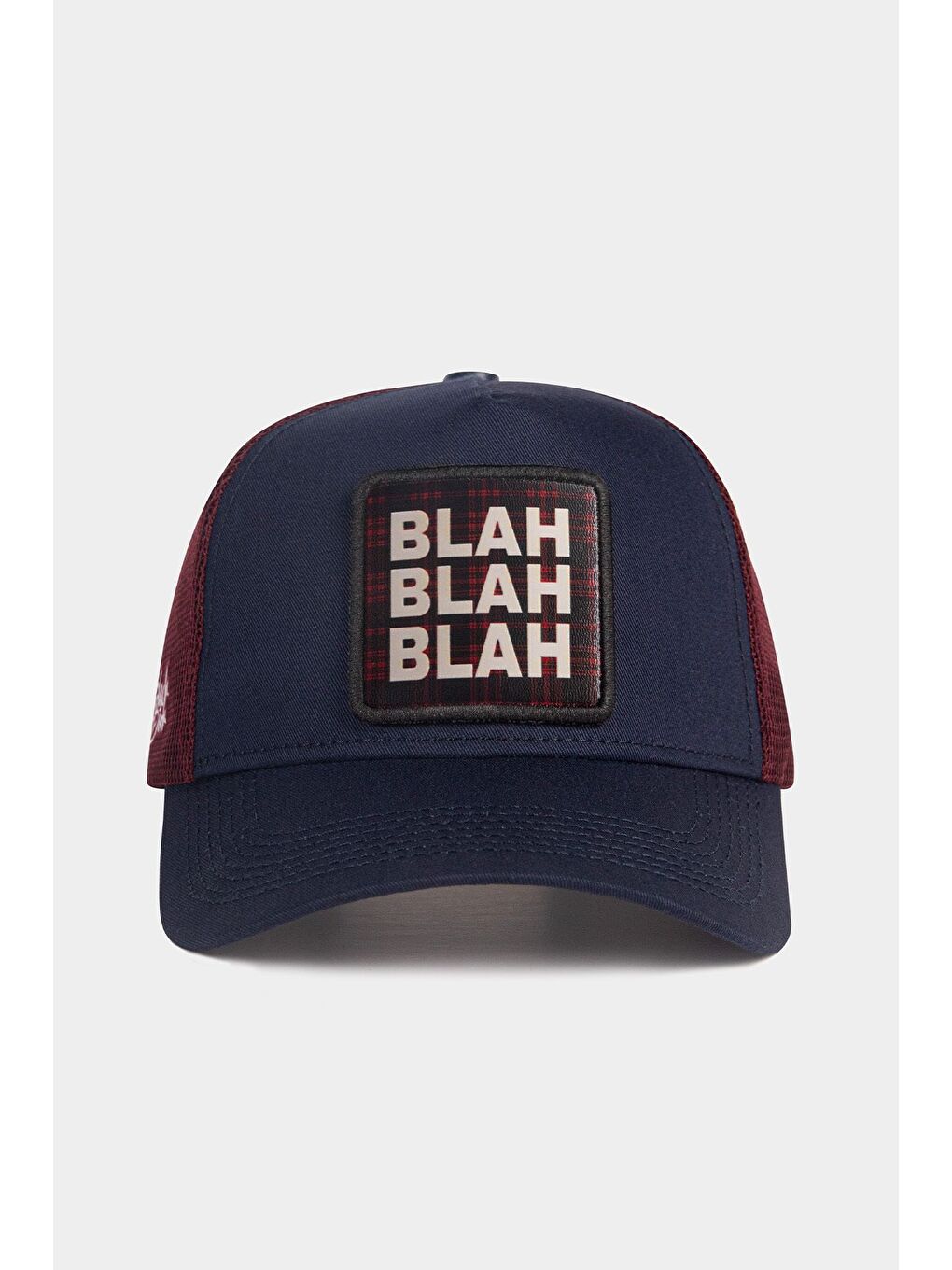 Blah Blah Blah Logolu Lacivert-Bordo Trucker Şapka