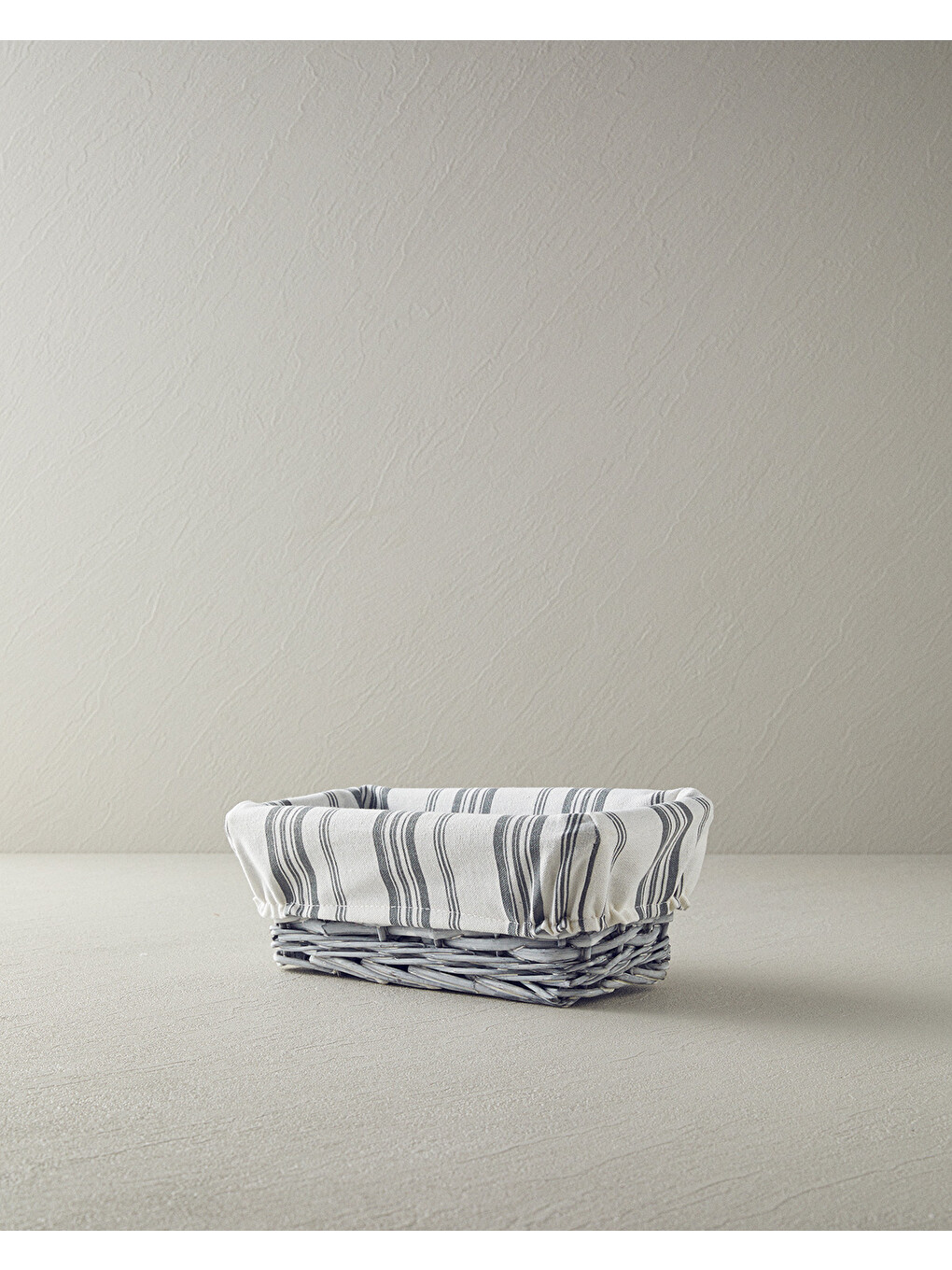 Coastal Hasır Ekmek Sepeti 26x13 Cm Gri