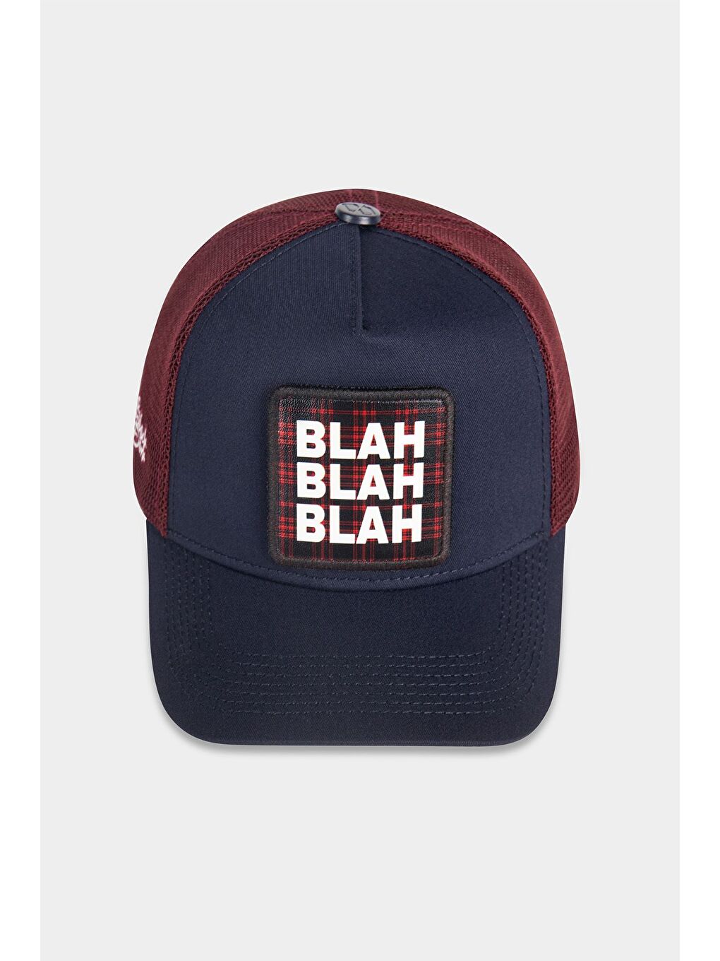 Blah Blah Blah Logolu Lacivert-Bordo Trucker Şapka-4