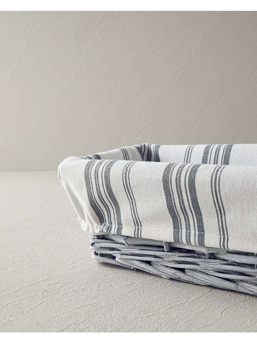 Coastal Hasır Ekmek Sepeti 26x13 Cm Gri-1