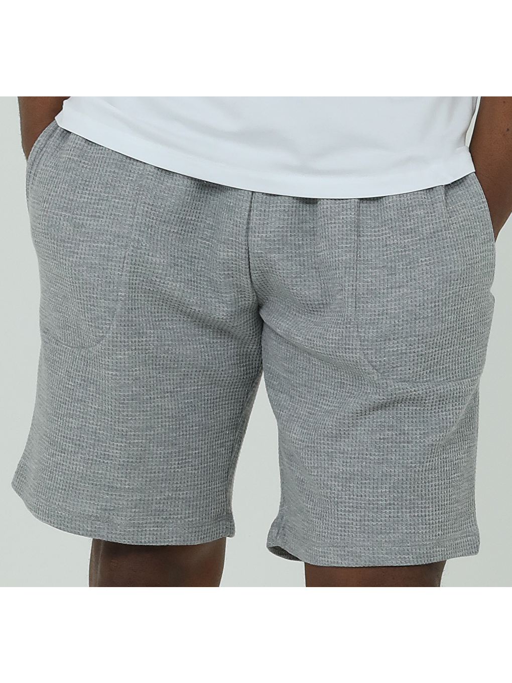 Gri Waffle Şort T-shirt Takım GRI-3