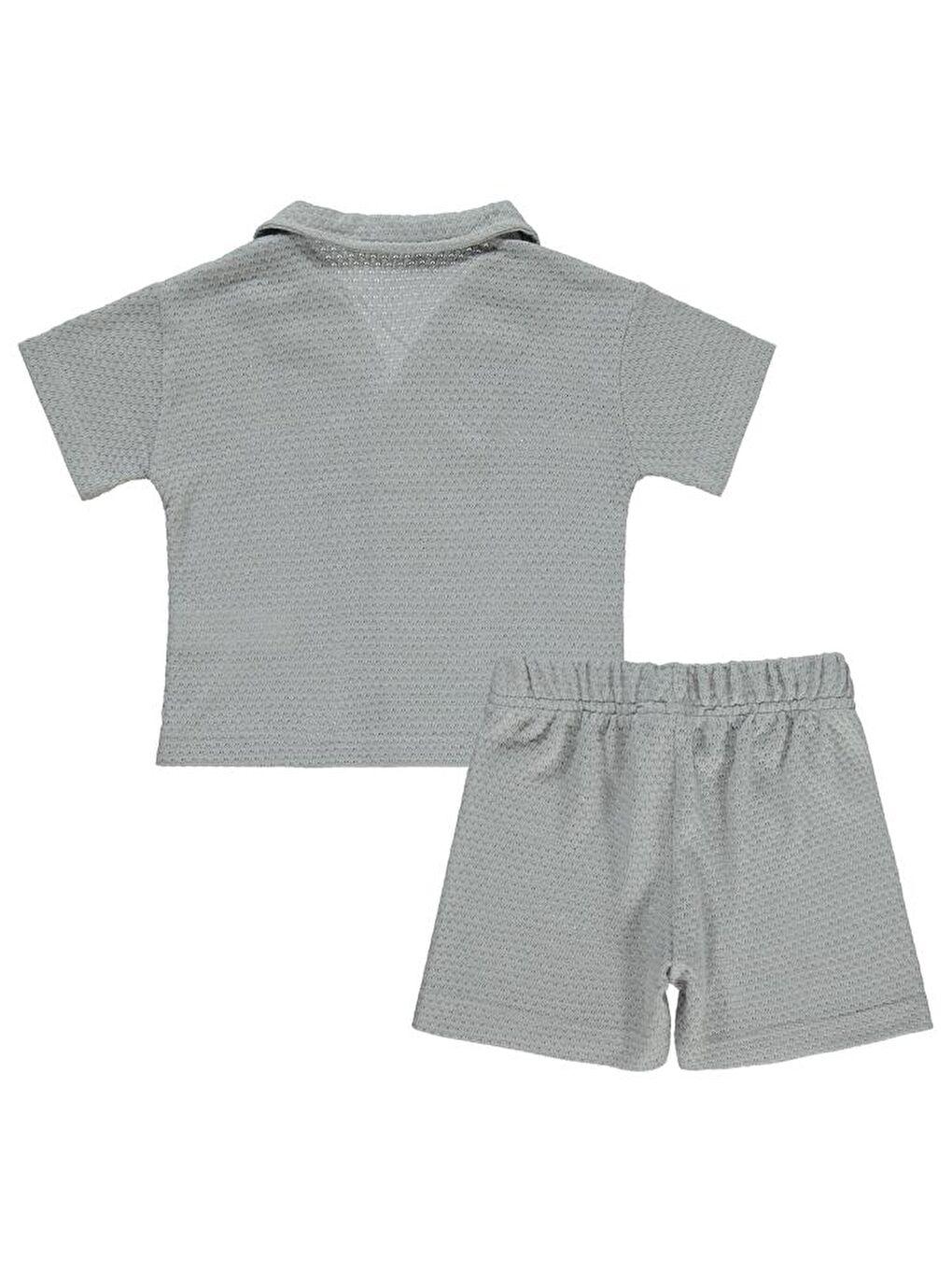 Boys Petek Kumaş Şortlu 2-5 Yaş Takım - Gri 4-5 Yaş-1