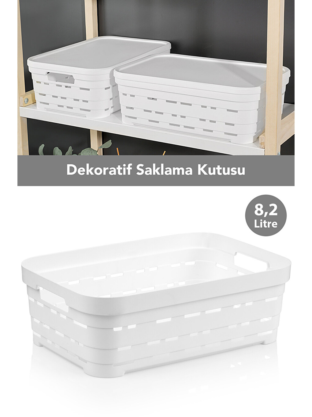 Beyaz Delikli Dekoratif Piramit Saklama Kutusu