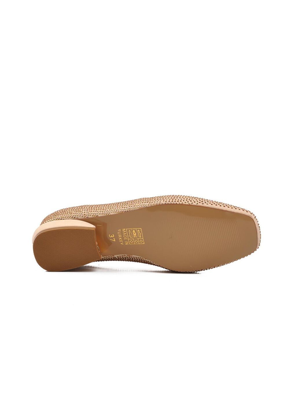 Bej Taşlı Kadın Abiye Ayakkabı K25D02-4