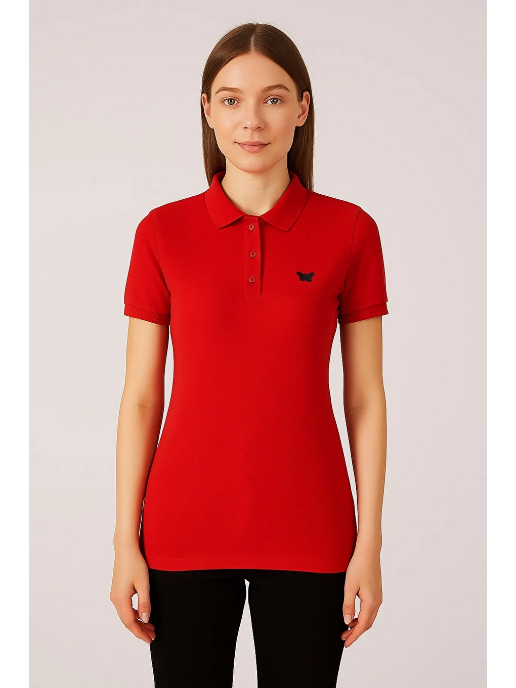 Beyaz Kadın 3 Lü Paket Yazlık Basic Düz Polo Yaka Tişört-2