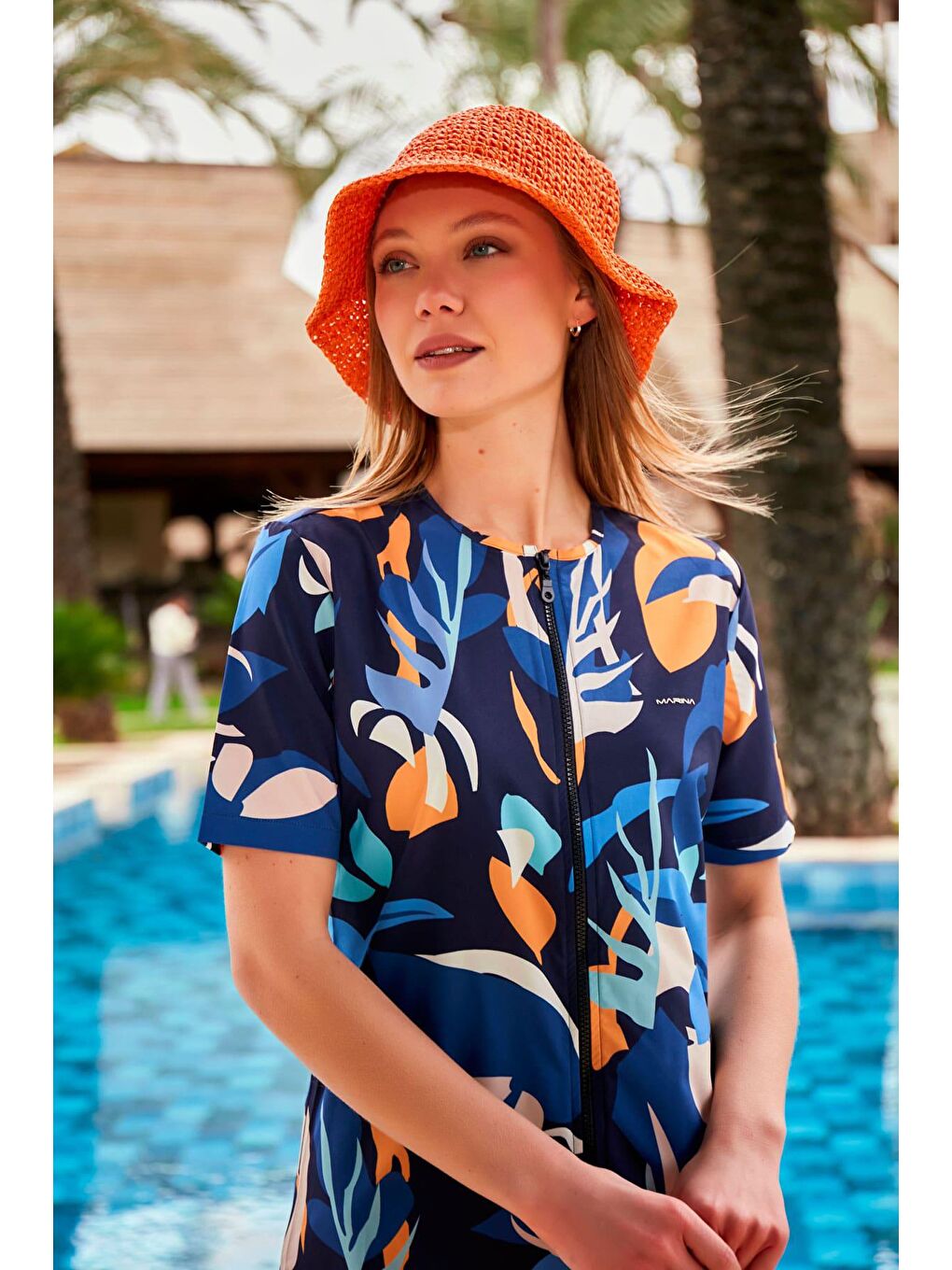 Paraşüt Lacivert Taytlı Yarı Kapalı Mayo M2443-2