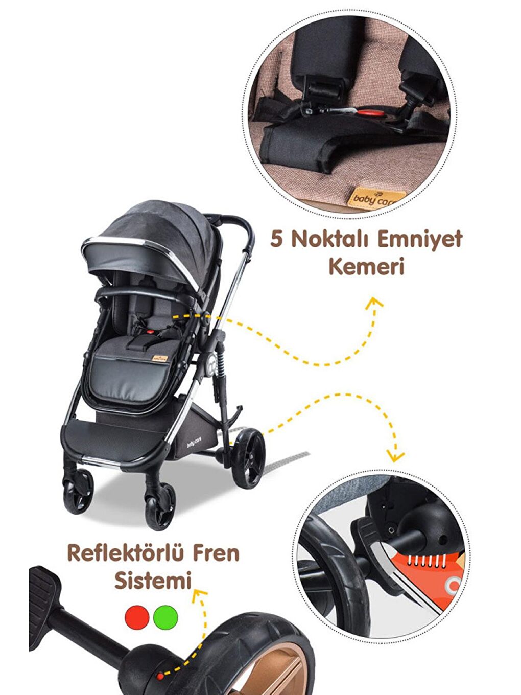 Babycare Siyah Colarado Chrome Travel Sistem Bebek Arabası Siyah - 2