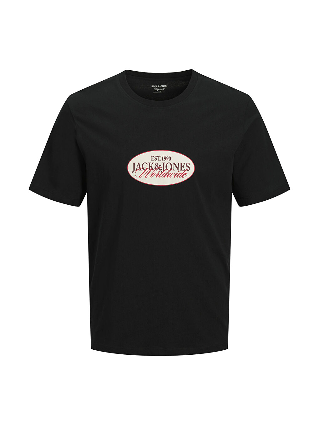 Siyah Plus Büyük Beden %100 Pamuk Regular Fit Logolu T Shirt 12298346-5