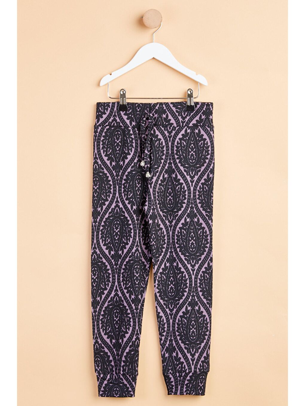 Kız Çocuk Mürdüm Desenli Pijama Altı - 24947