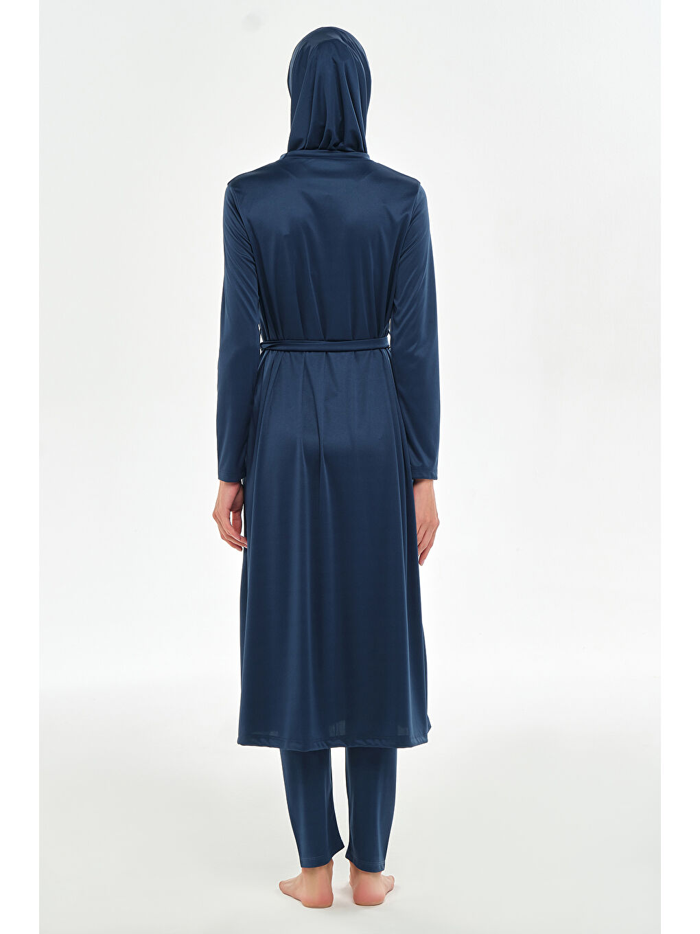 Tam Boy Elastanlı Tam Kapalı Uzun Tesettür Mayo 3133 Açık Lacivert03-4