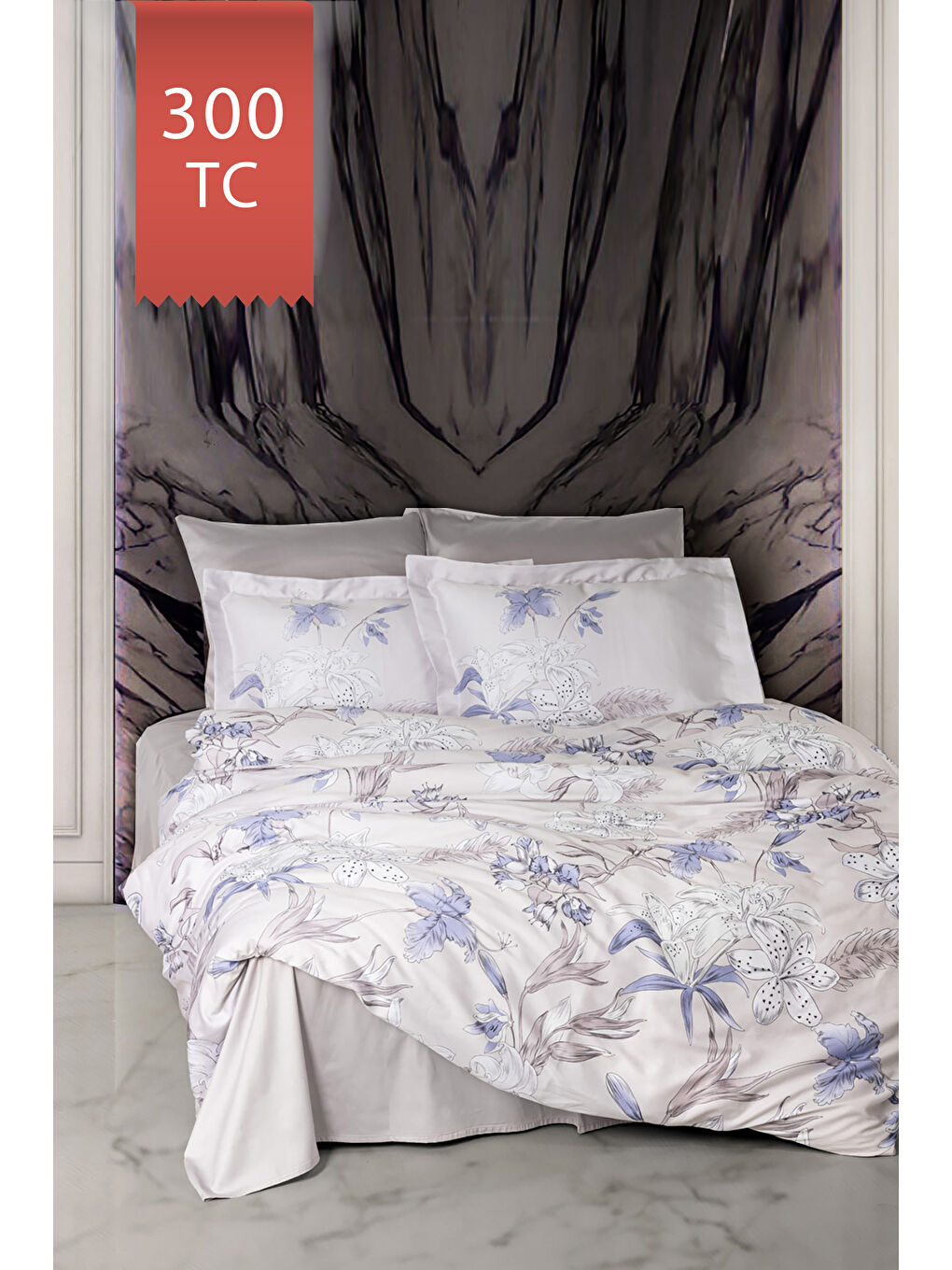 Karışık Royal Saten Çift Kişilik 300TC Nevresim Takımı - ESSENZA-1