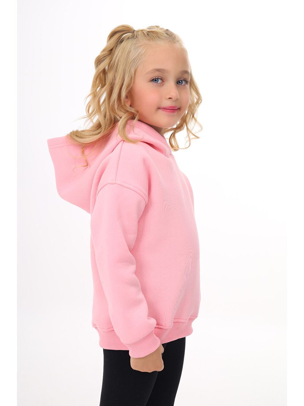 Pembe Kız Çocuk Baskılı Sweatshirt-1