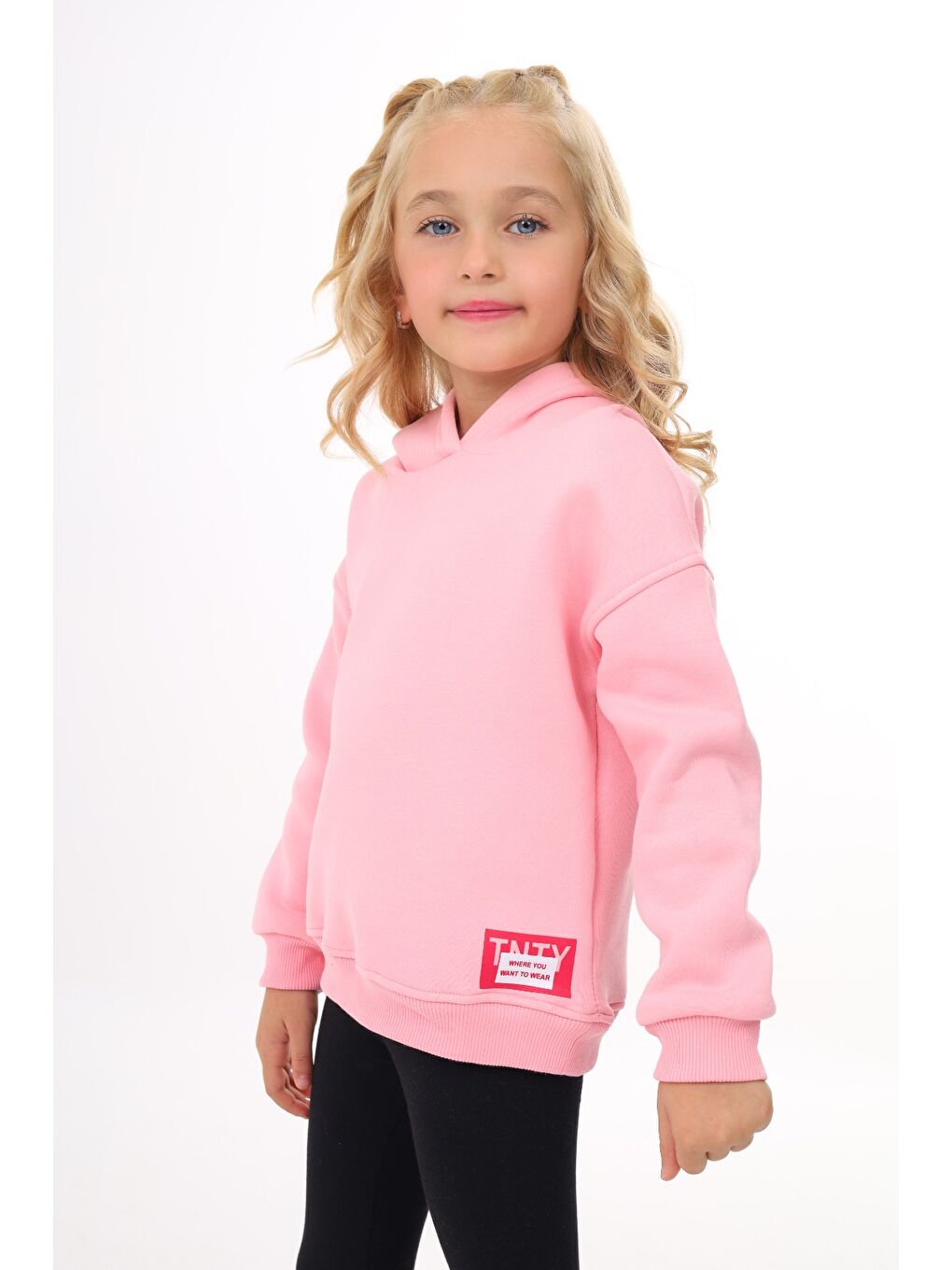 Pembe Kız Çocuk Baskılı Sweatshirt-2