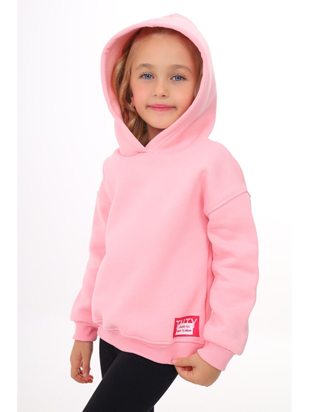 Pembe Kız Çocuk Baskılı Sweatshirt-3