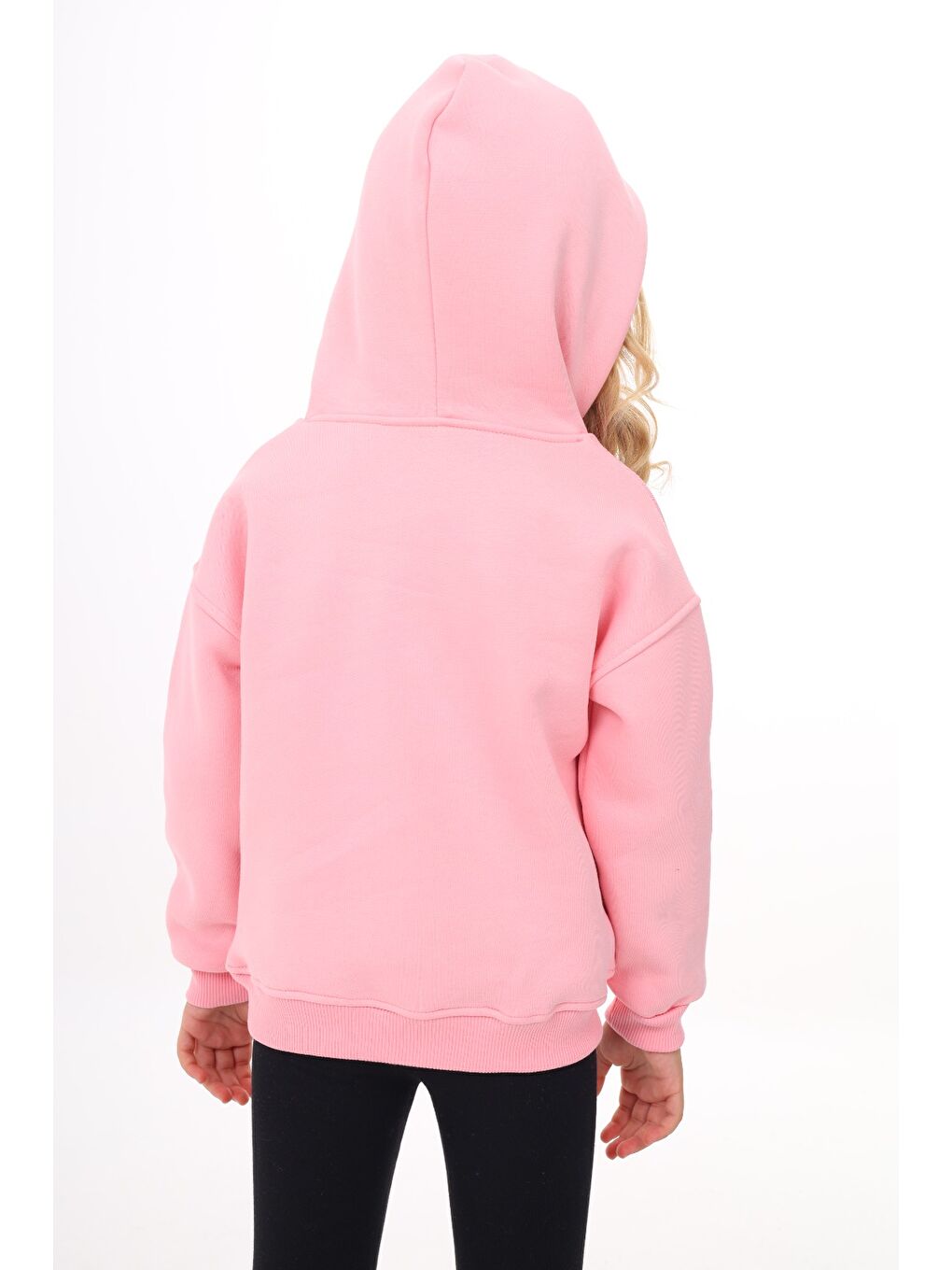Pembe Kız Çocuk Baskılı Sweatshirt-4