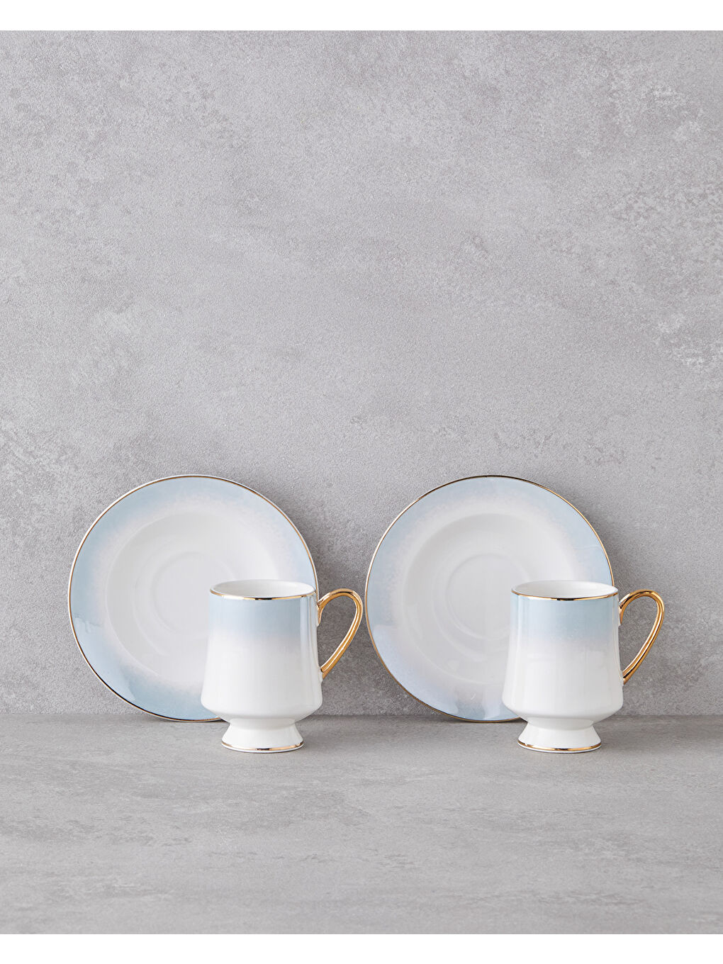 Royals New Bone China 4 Parça 2 Kişilik Kahve Fincan Takımı 90 ml Mavi-1