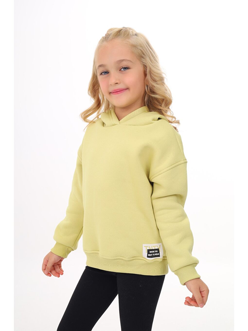 Yeşil Kız Çocuk Baskılı Sweatshirt-1