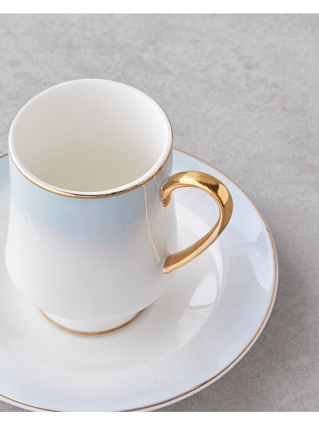 Royals New Bone China 4 Parça 2 Kişilik Kahve Fincan Takımı 90 ml Mavi-3