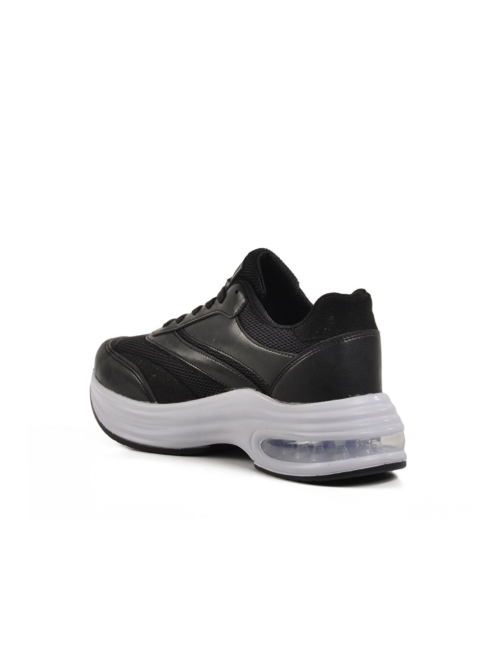 Siyah Beyaz Fileli Hafif Air Taban Kadın Spor Ayakkabı 185 G-3