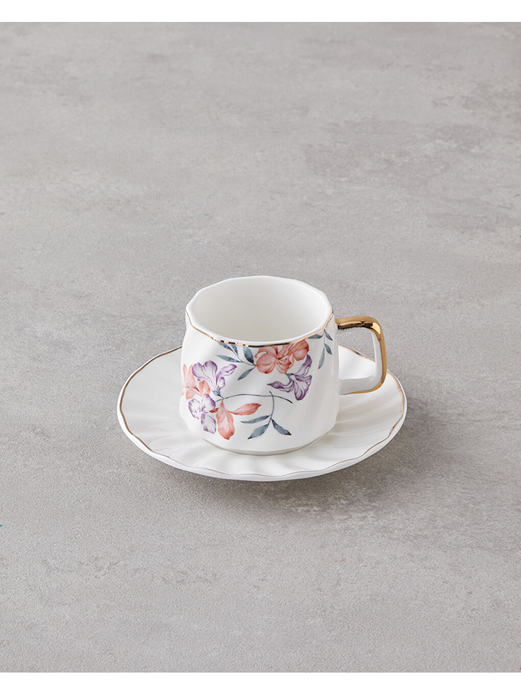 Beyaz Misty Heaven New Bone China 4 Parça 2 Kişilik Kahve Fincan Takımı 90 ml Renkli-2