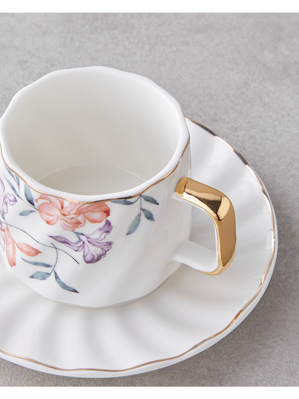 Beyaz Misty Heaven New Bone China 4 Parça 2 Kişilik Kahve Fincan Takımı 90 ml Renkli-3