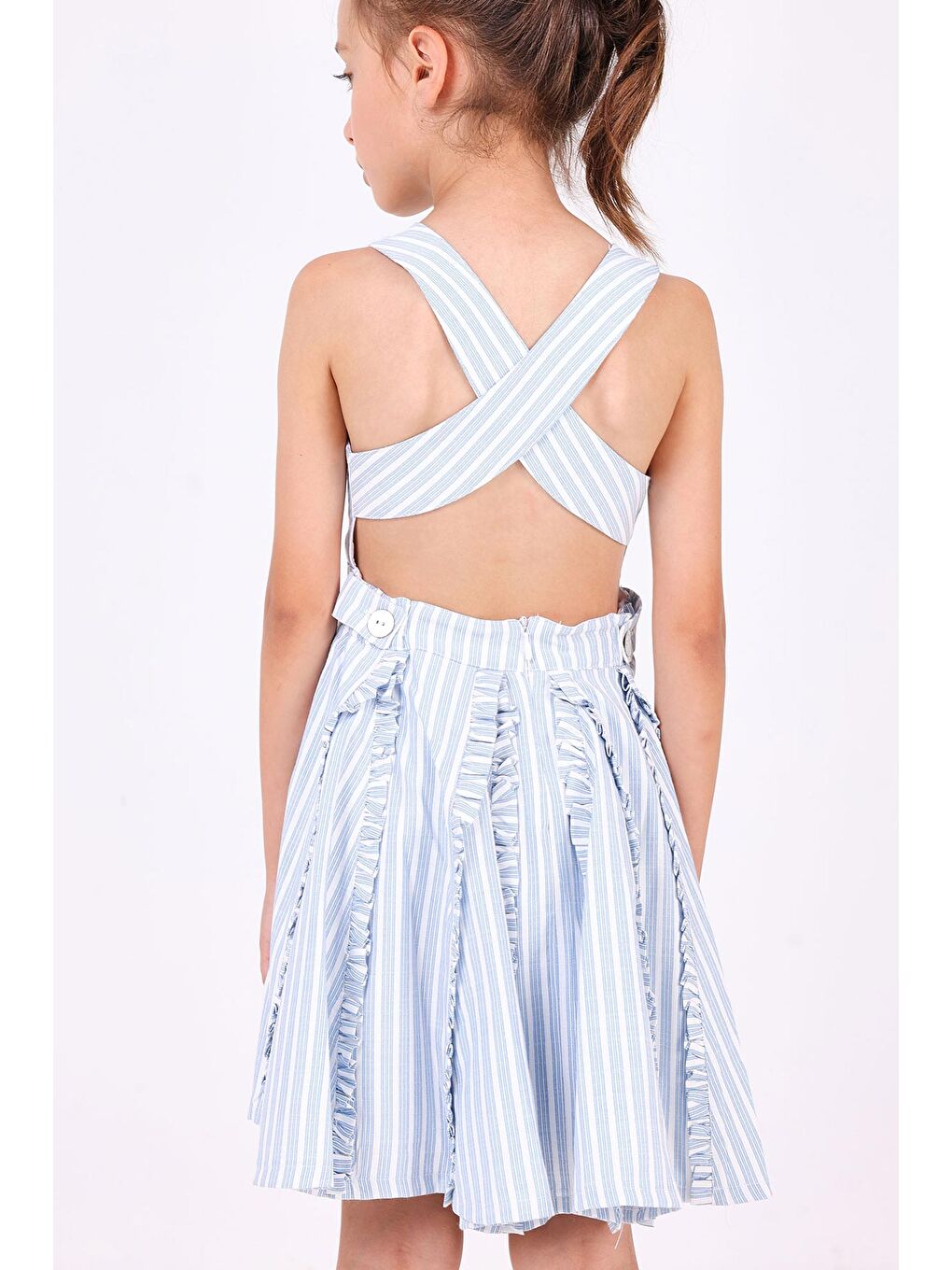 Kız Çocuk Elbise Mavi-4