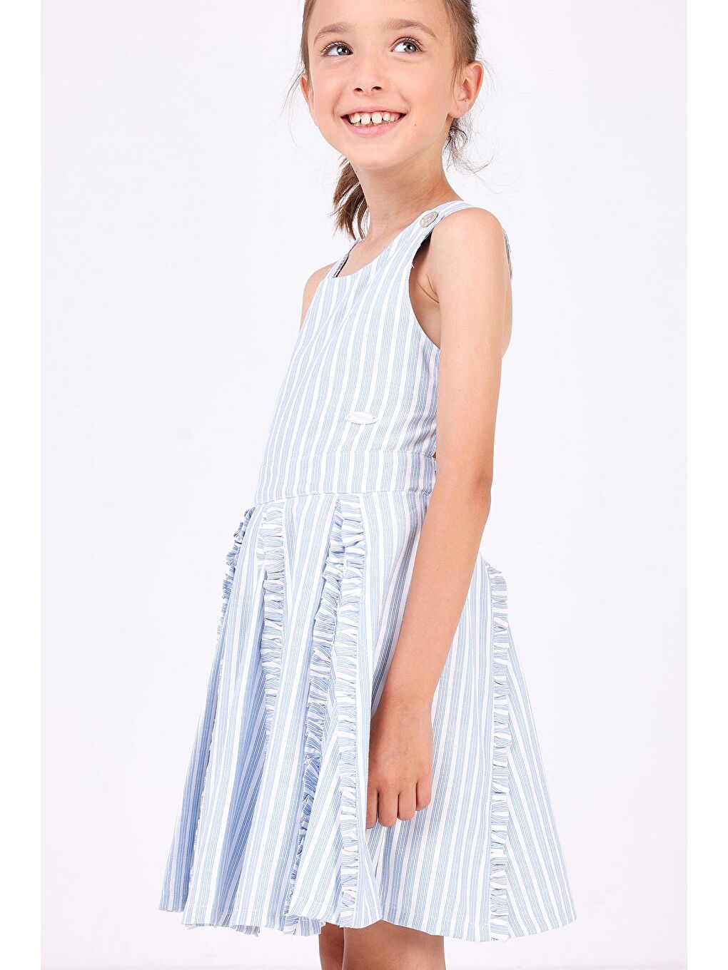 Kız Çocuk Elbise Mavi-5