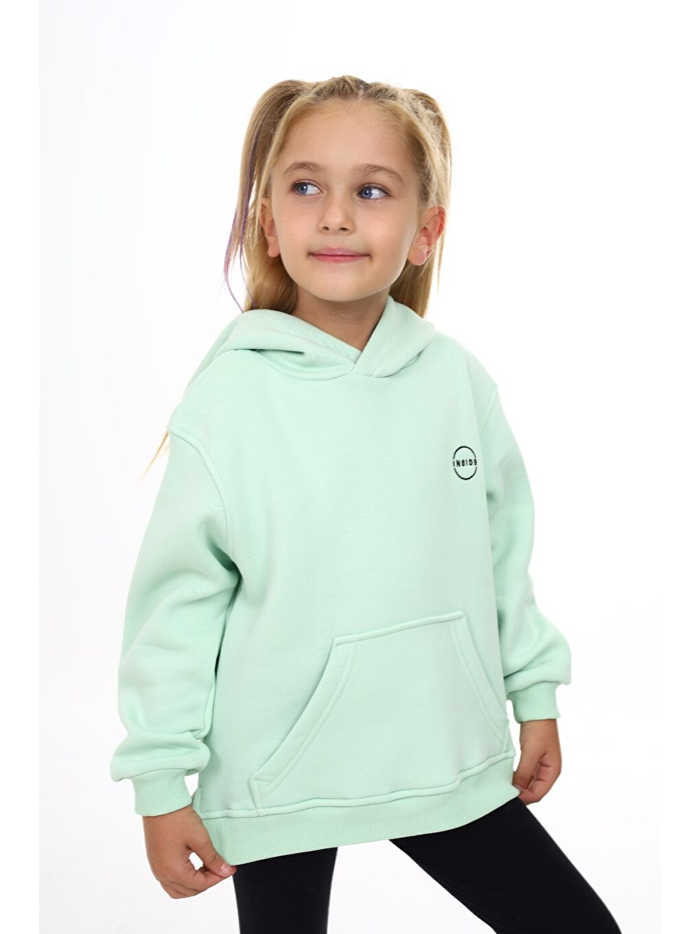 Turkuaz Kız Çocuk Nakışlı Sweatshirt-1