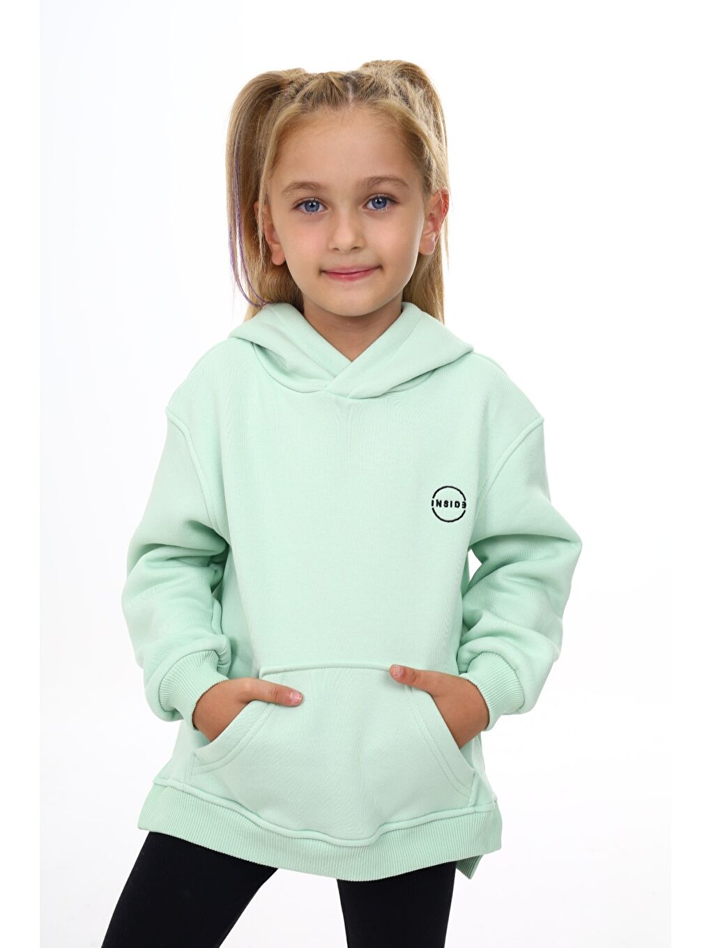 Turkuaz Kız Çocuk Nakışlı Sweatshirt-2