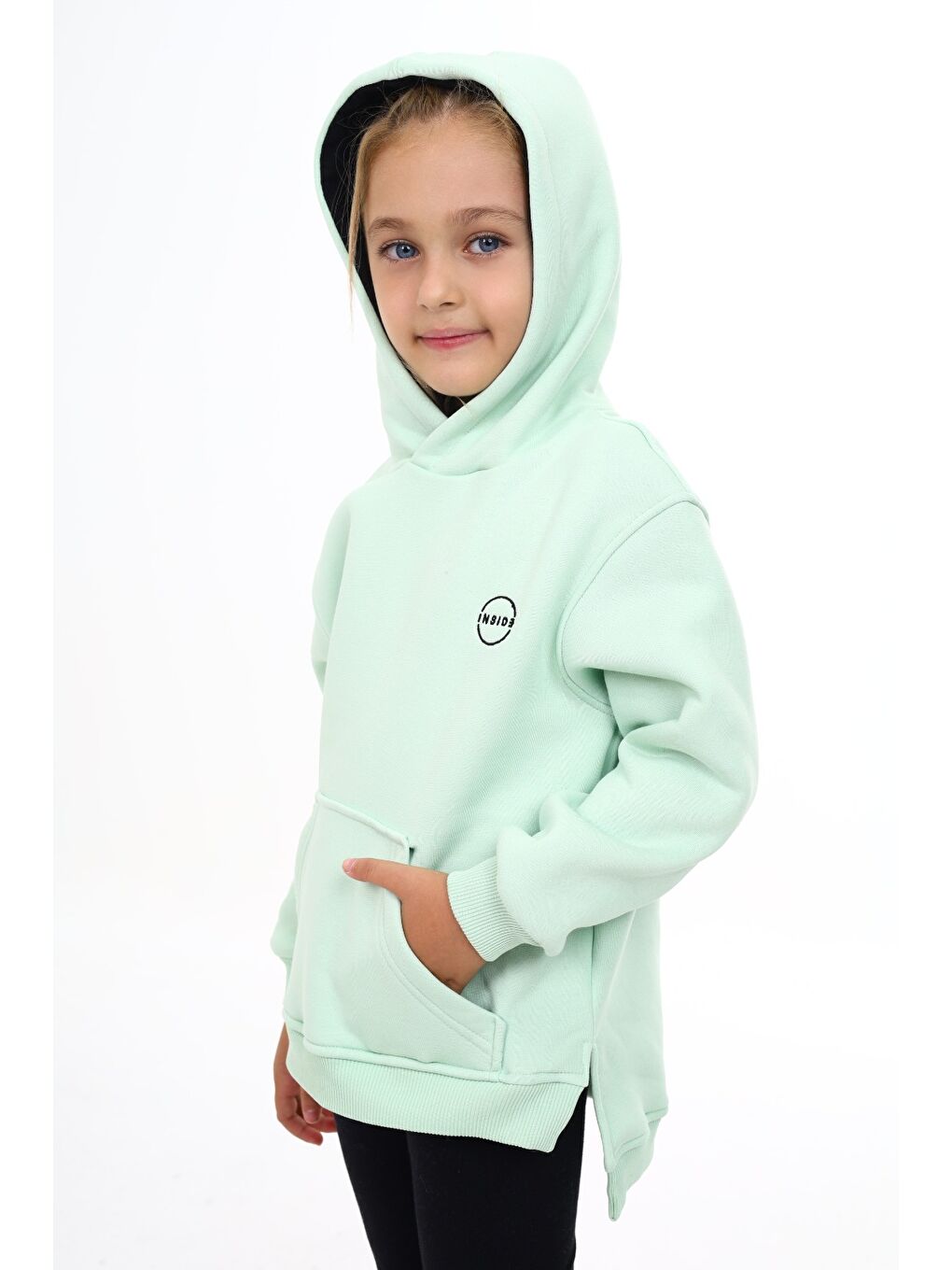 Turkuaz Kız Çocuk Nakışlı Sweatshirt-3