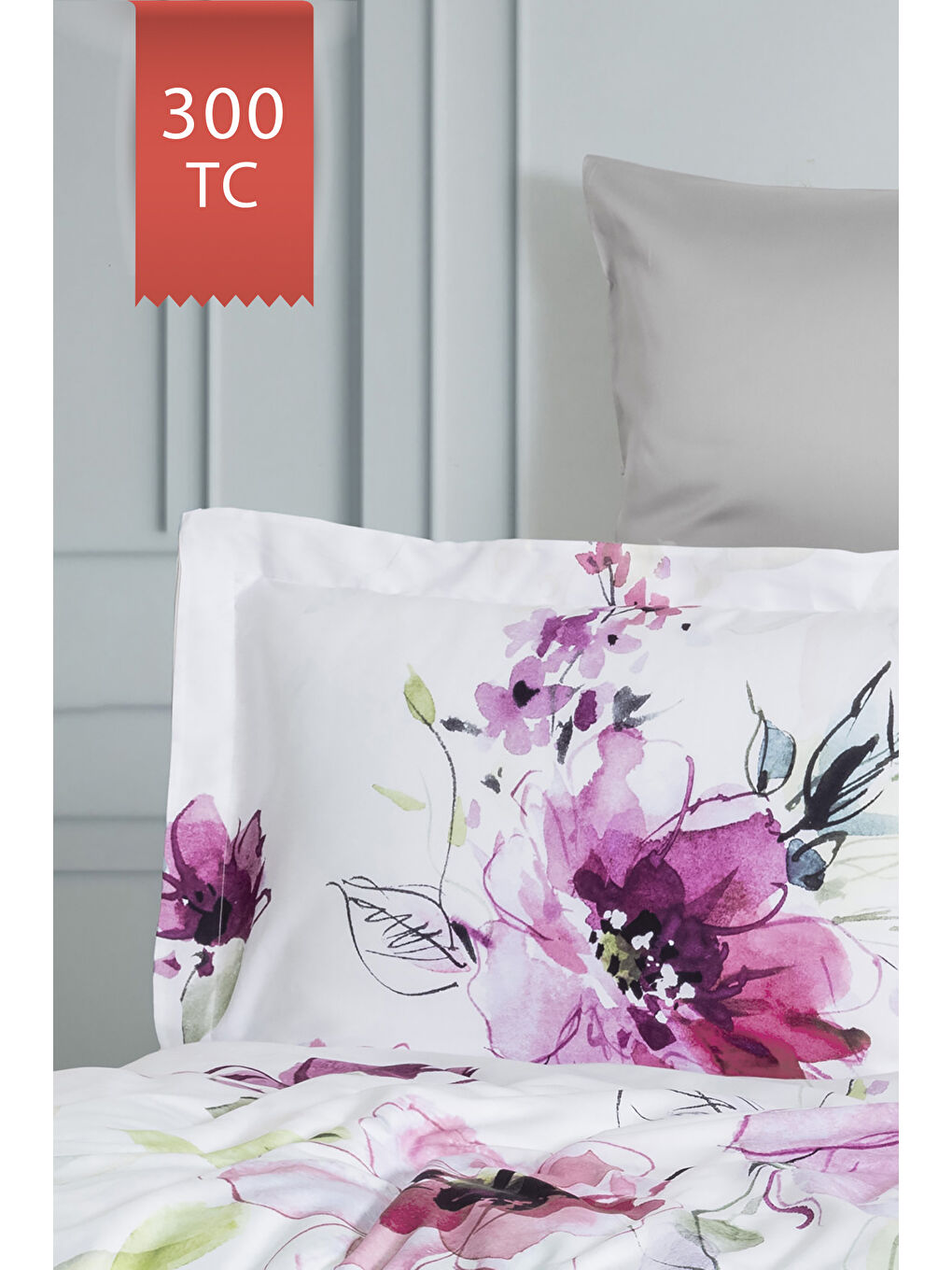 Karışık Royal Saten 300TC Nevresim Takımı (Çift Nevresimli) Family Size - VERONA-2