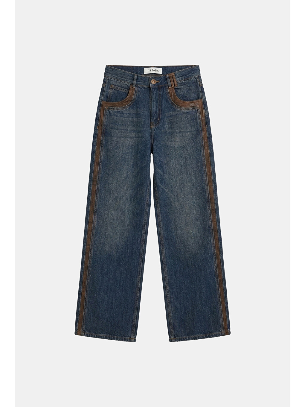 Mavi Kadın Jean Rengi 2w6-8 Straight Fit Kahve Çift Parça Özel Tasarım Denim Jean-3