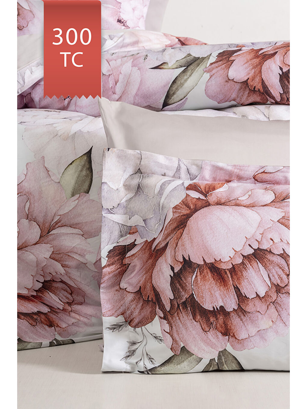 Karışık Royal Saten 300TC Nevresim Takımı (Çift Nevresimli) Family Size - PAMİRA-2