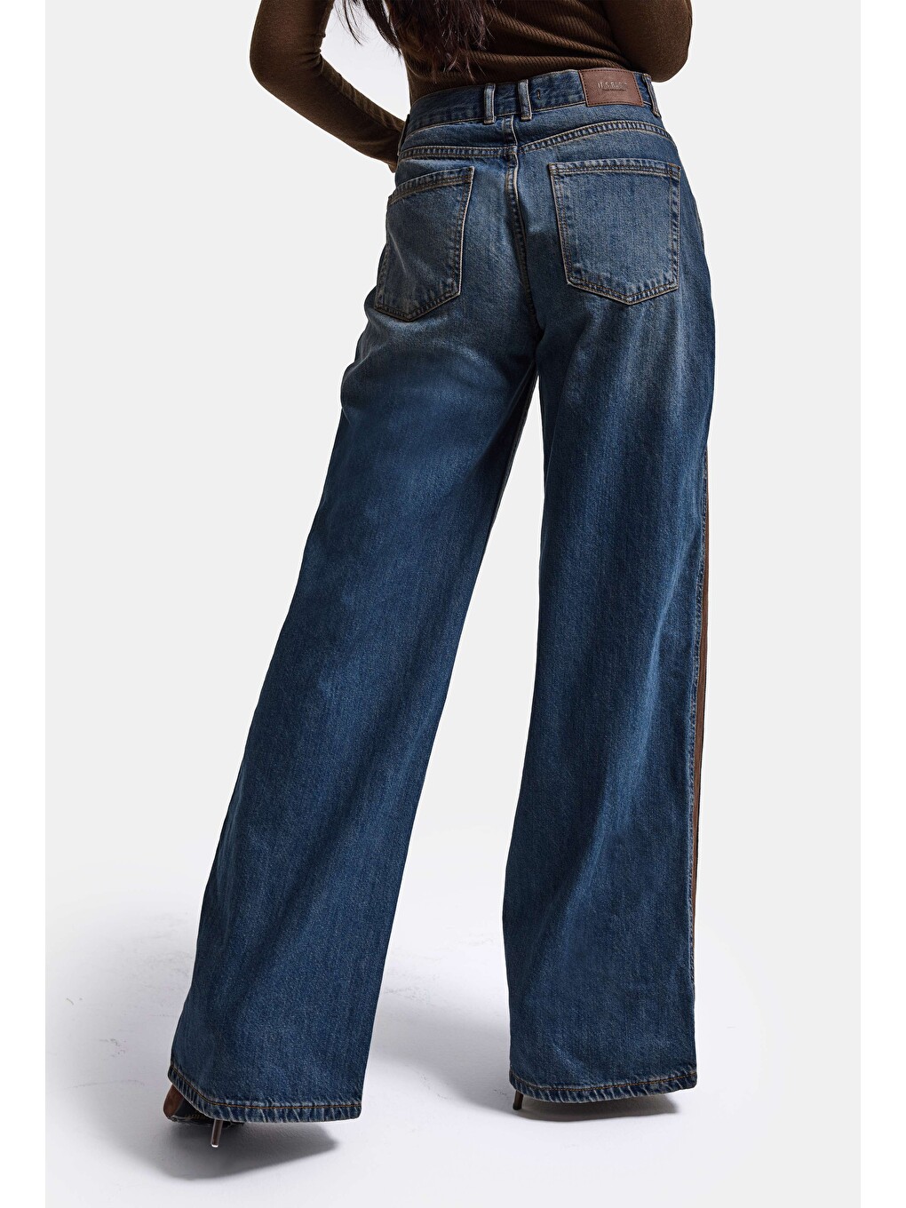 Mavi Kadın Jean Rengi 2w6-8 Straight Fit Kahve Çift Parça Özel Tasarım Denim Jean-6