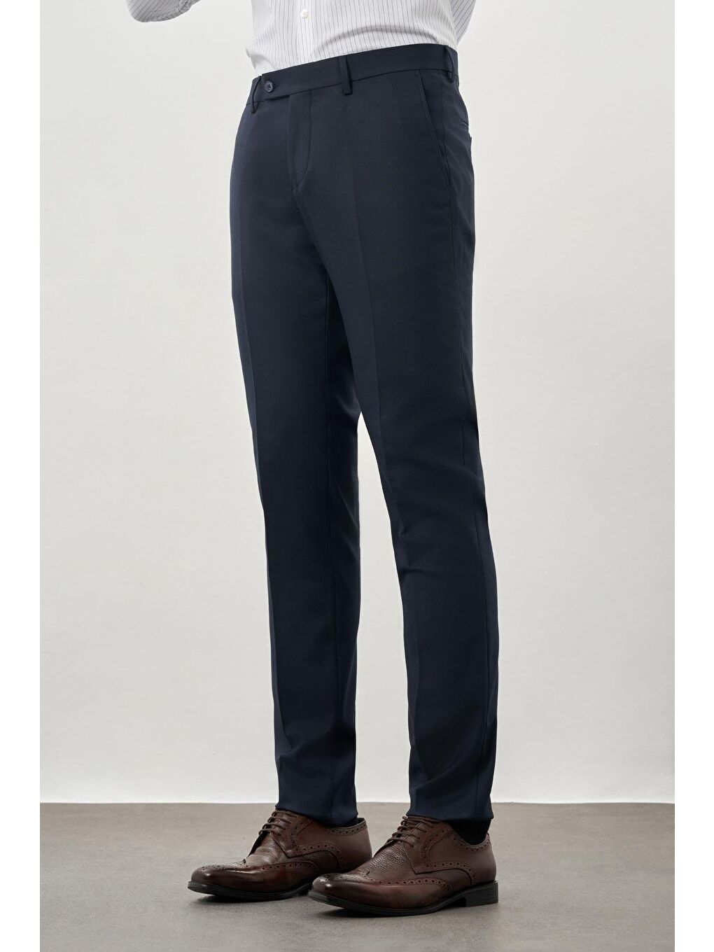 Koyu Lacivert Esnek Yandan Cepli Slim Fit Classic Erkek Pantolon 1003245209