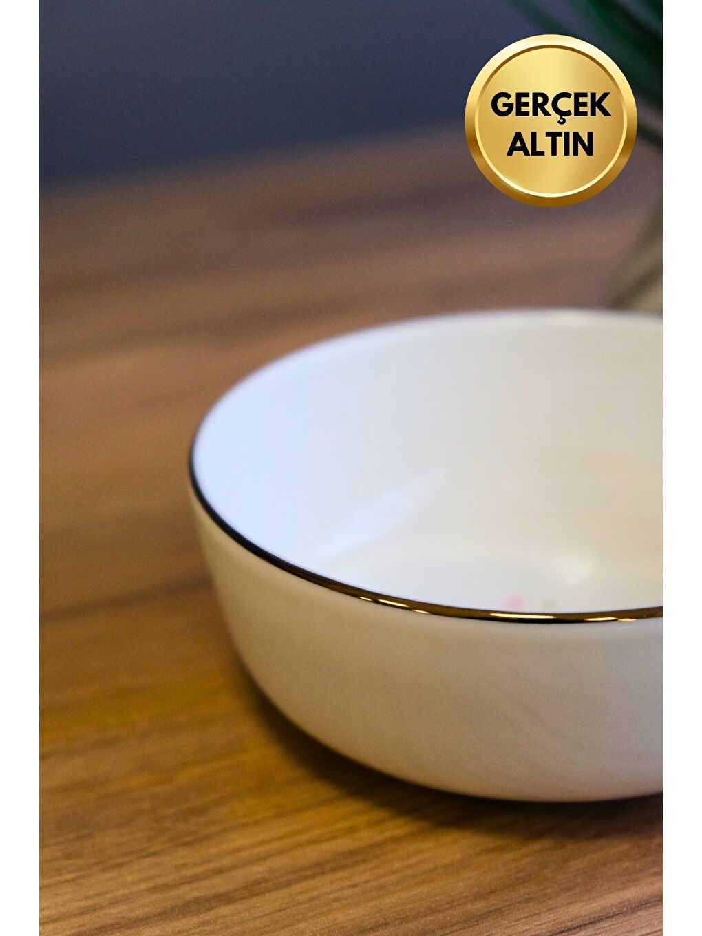 Karışık Porselen Natura Çuha Altın Yaldızlı Kase 13,50x4cm 460cc 6 lı-2