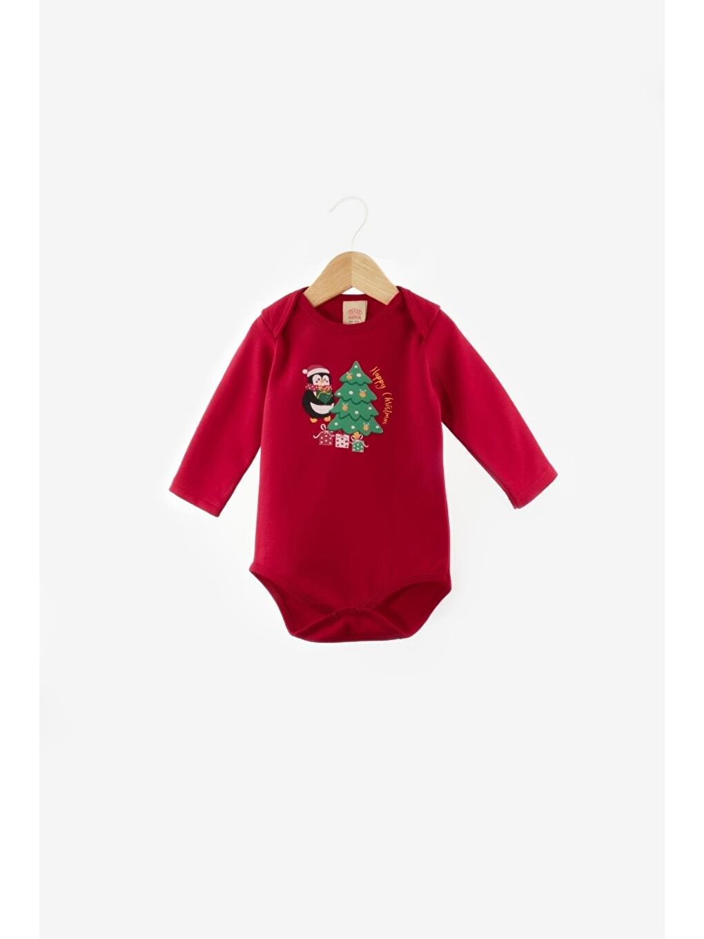 Kırmızı  Eteği Ponponlu Kız Bebek Yılbaşı İkili Takım - Lorena-1