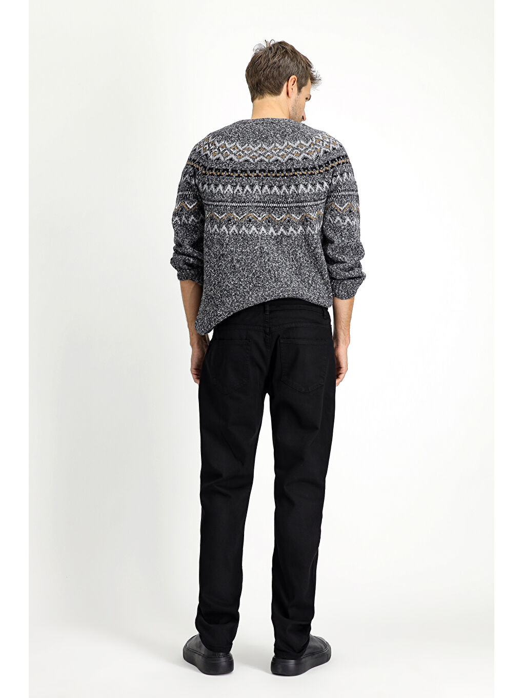 Siyah Regular Fit Elastanlı Kanvas / Chino Pantolon-3