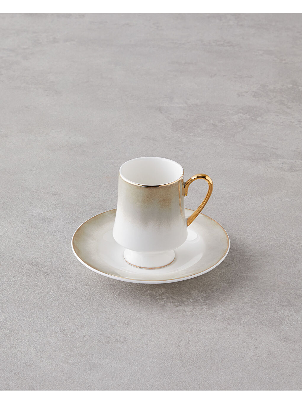 Bej Royals New Bone China 4 Parça 2 Kişilik Kahve Fincan Takımı 90 ml Vizon-2