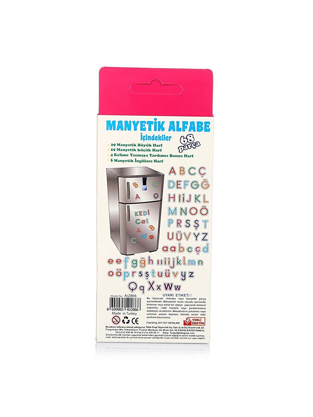 DIYTOY Karışık Manyetik Alfabe Türkçe - İngilizce - 2