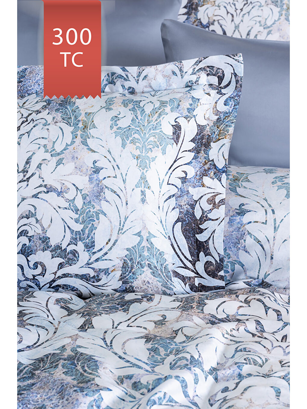 Karışık Royal Saten 300TC Nevresim Takımı (Çift Nevresimli) Family Size - NİRVANA-2