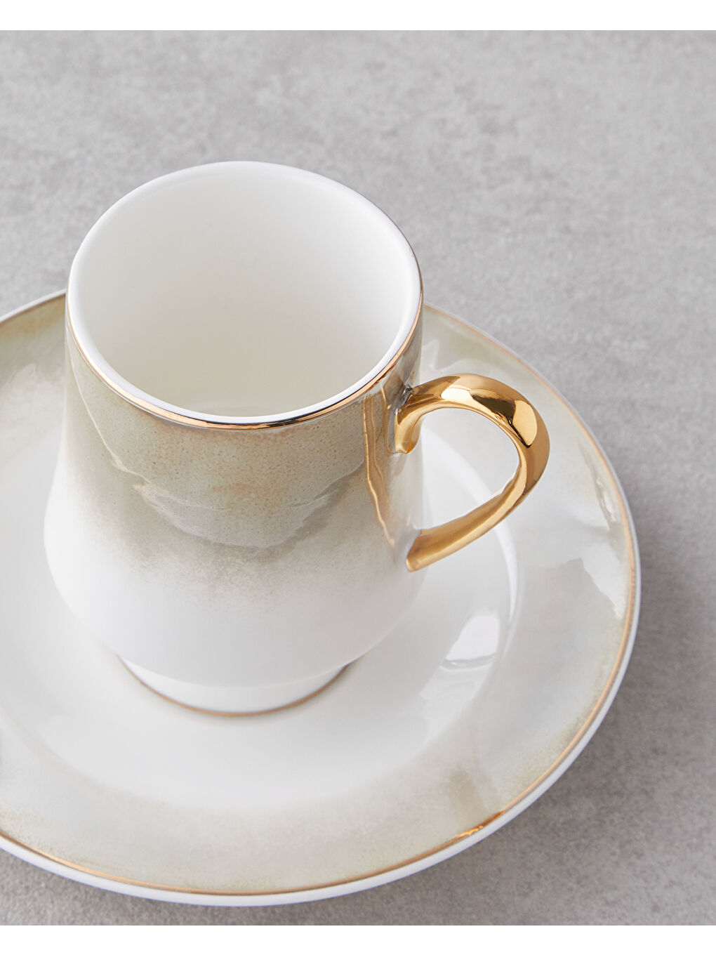 Bej Royals New Bone China 4 Parça 2 Kişilik Kahve Fincan Takımı 90 ml Vizon-3