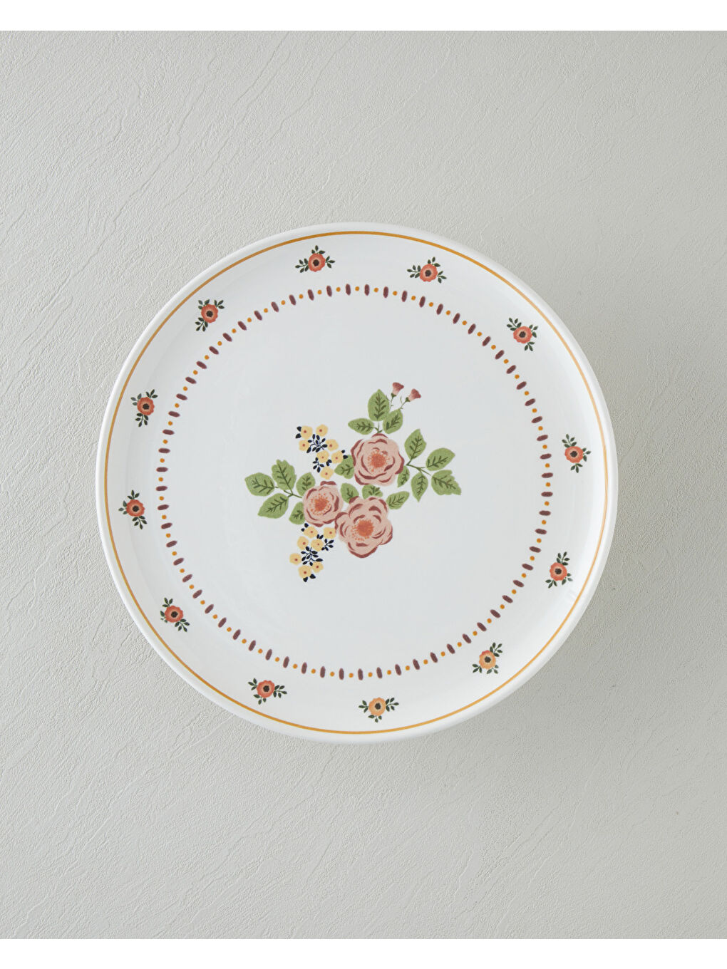 Beyaz Wesley Seramik Pasta Seti 13 parça 6 kişilik Renkli-2