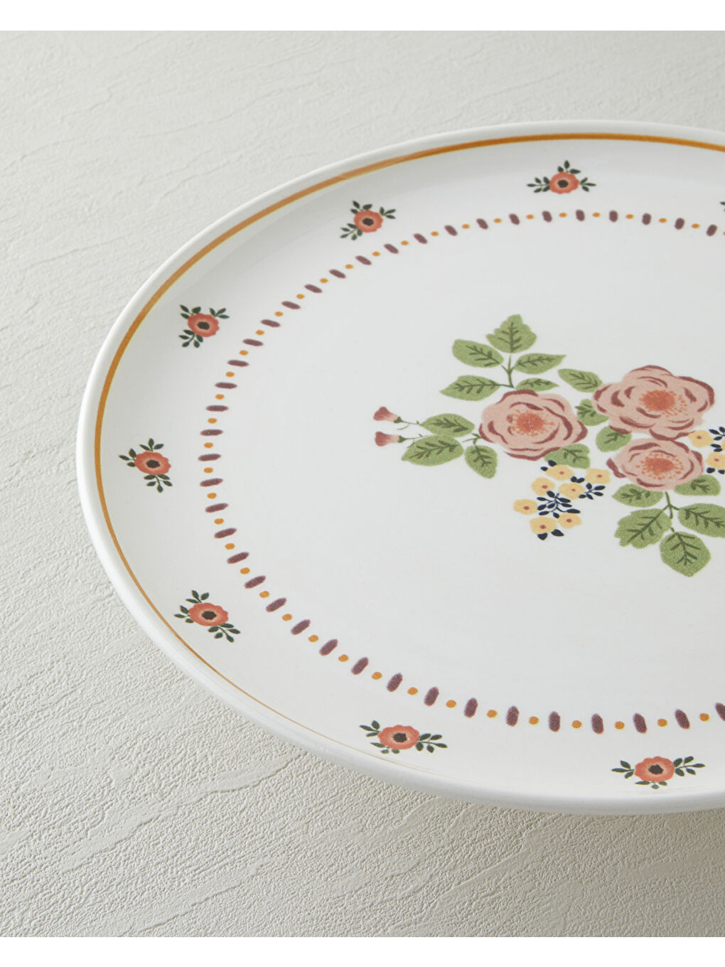 Beyaz Wesley Seramik Pasta Seti 13 parça 6 kişilik Renkli-5