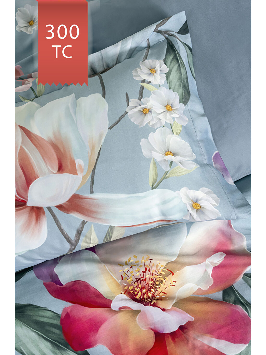 Karışık Royal Saten 300TC Nevresim Takımı (Çift Nevresimli) Family Size - ESTİVA-2